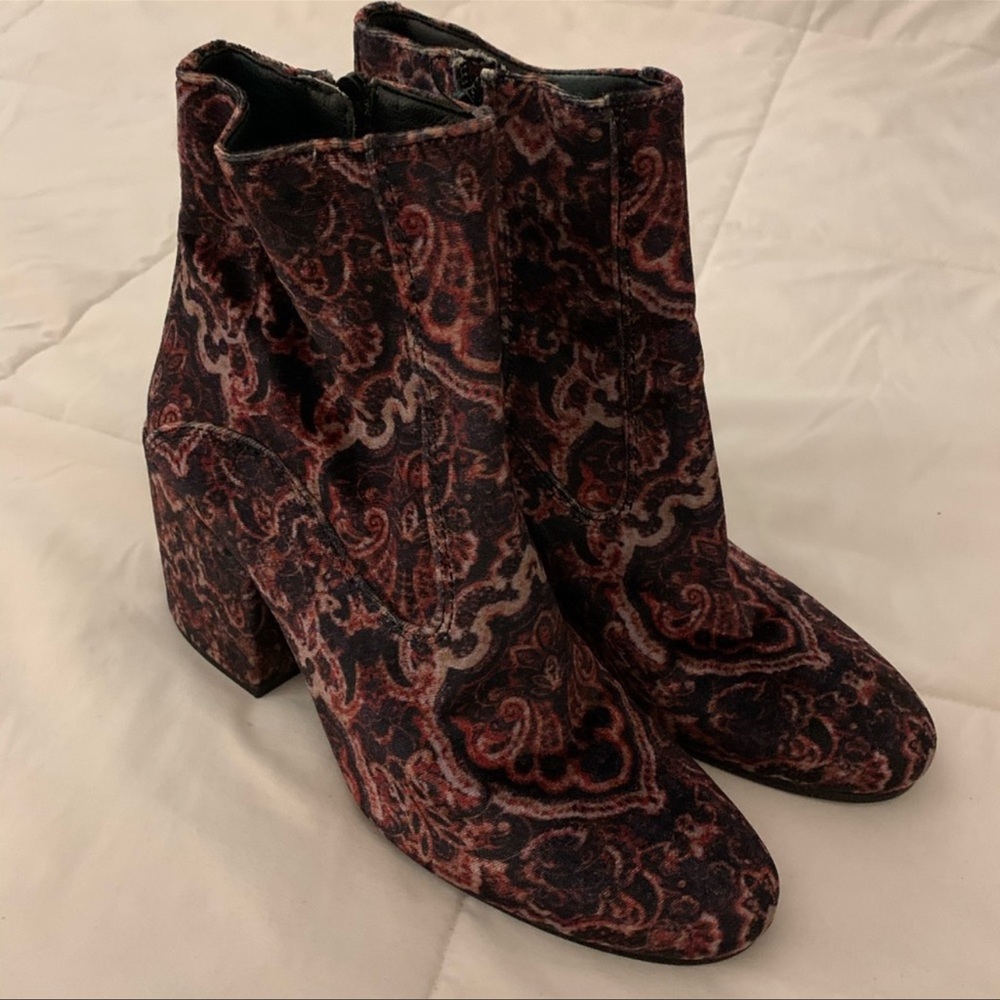 Lucky Brand Velvet Ankle Boot Paisley